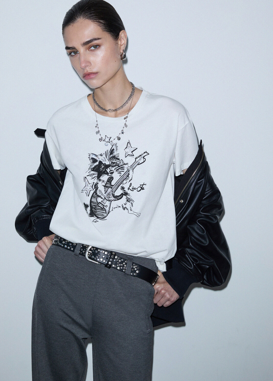 T-shirt Raton Laveur Rock blanc et raton laveur Liu Jo - large image number 2
