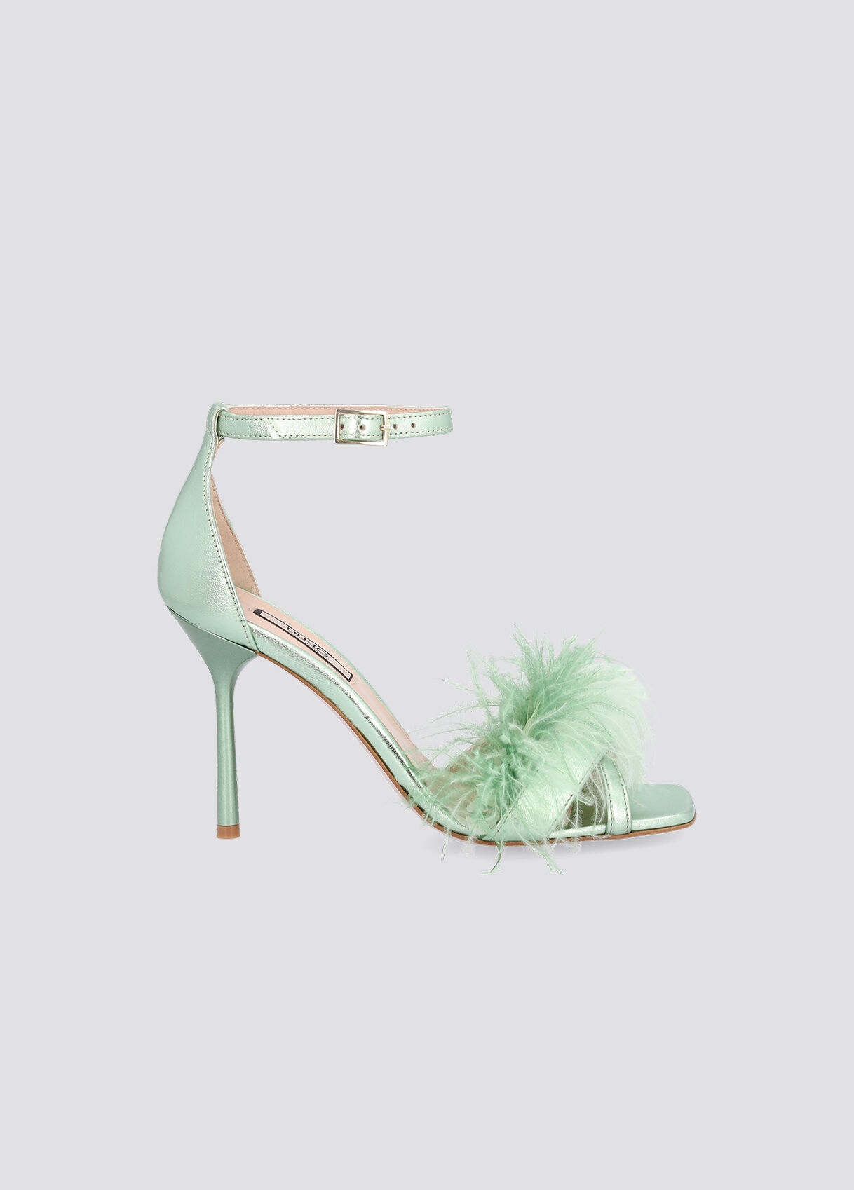 feather heeled sandals