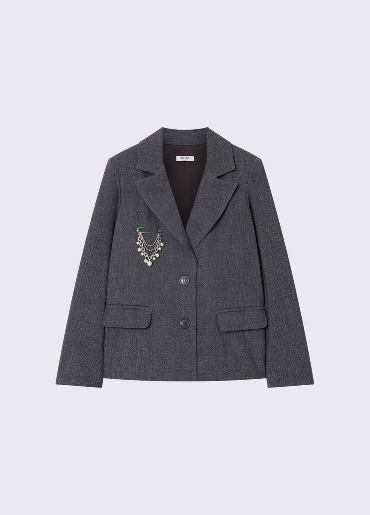 Jacket with Jewel Brooch dark green Liu Jo - medium