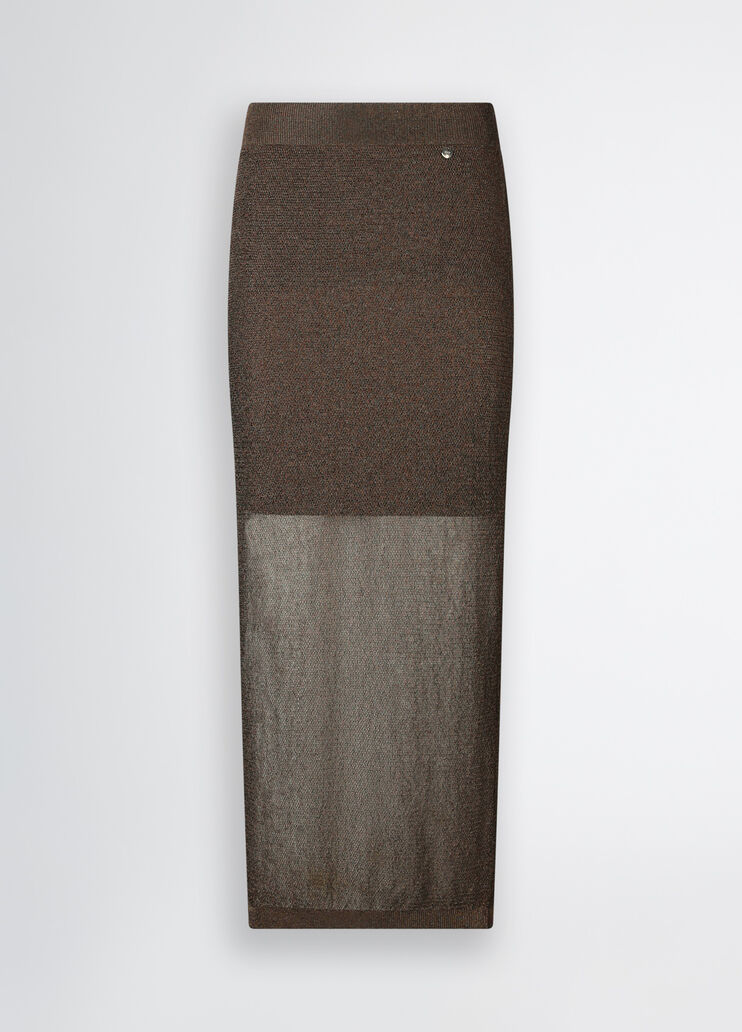 Lurex midi skirt chocolate Liu Jo - large image number 5 Lurex midi skirt chocolate Liu Jo - large image number 5