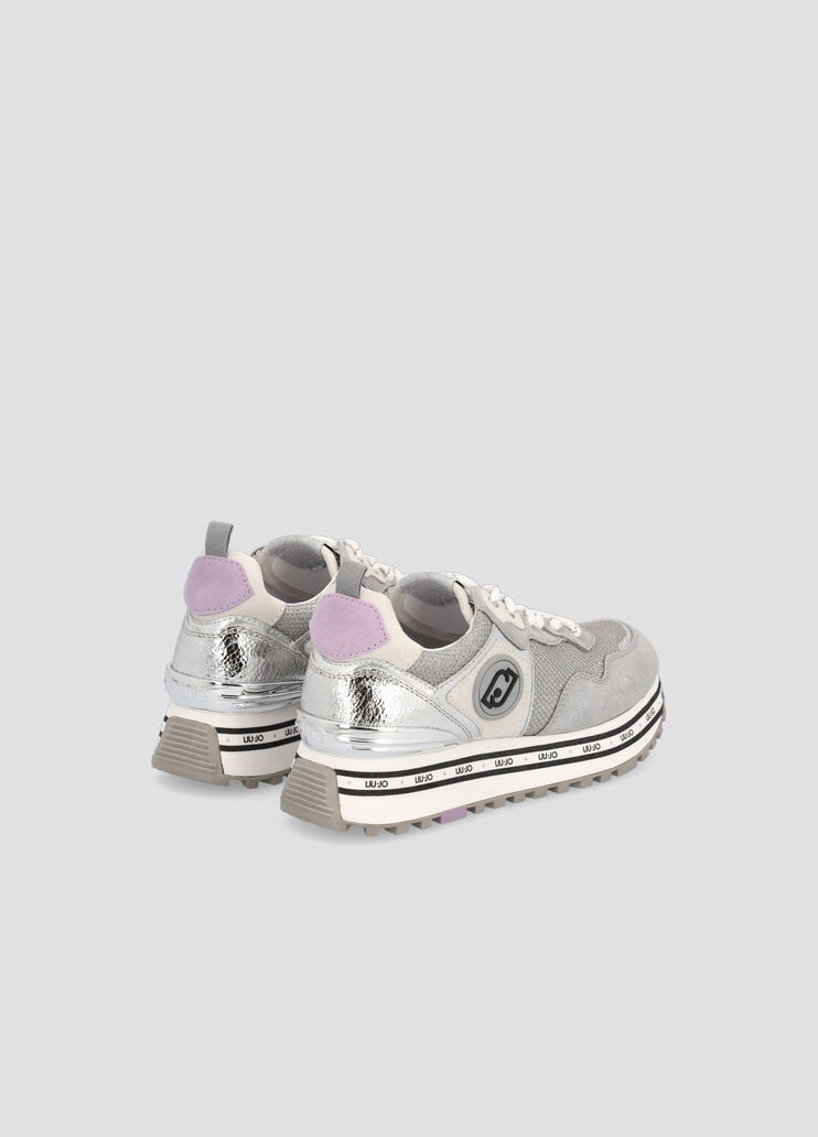 Crackle-effect platform sneakers silver Liu Jo - large image number 2