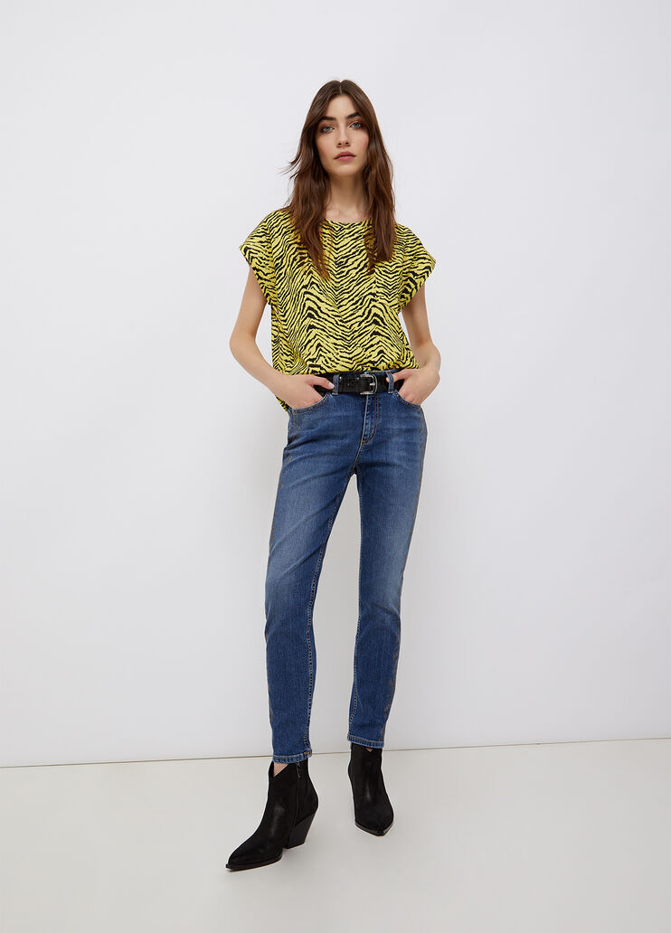 Jeans slim fit a vita alta denim blu/zebra Liu Jo - large image number 3 Jeans slim fit a vita alta denim blu/zebra Liu Jo - large image number 3