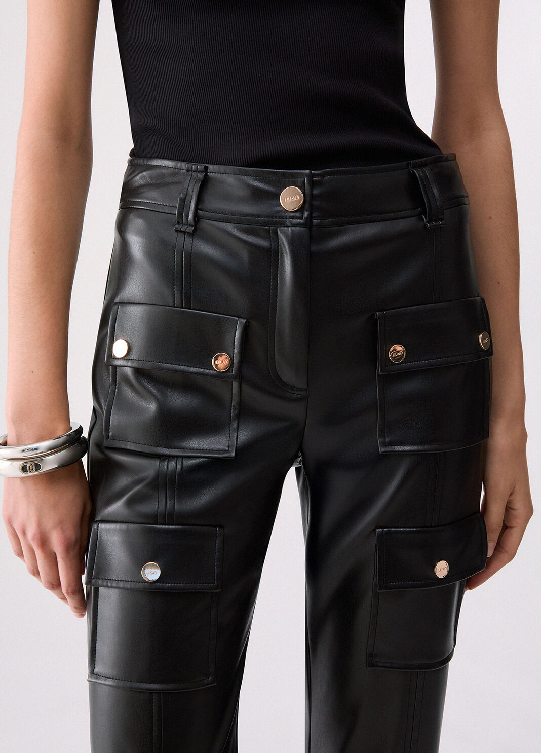 Coated Fabric Trousers black Liu Jo - large image number 4