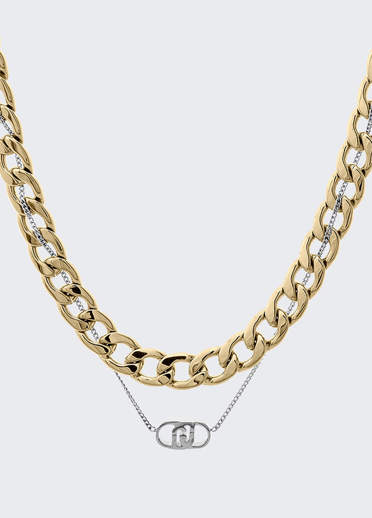 Chain link necklace with logo gold Liu Jo - medium Chain link necklace with logo gold Liu Jo - medium