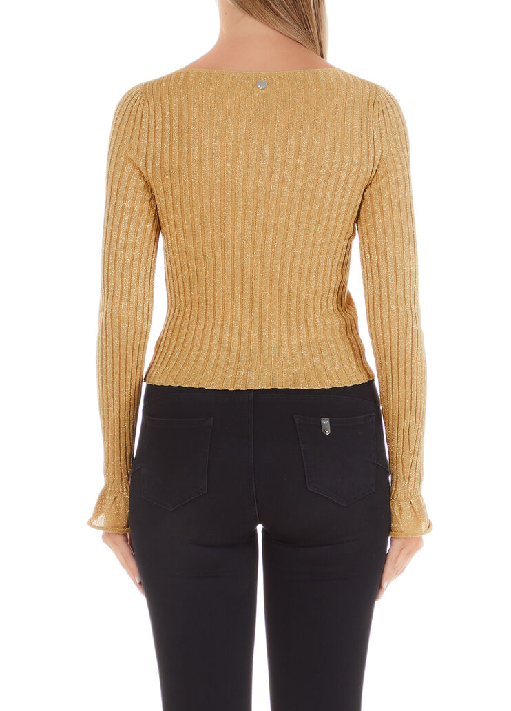 Pull avec volants moutarde Liu Jo - large image number 1