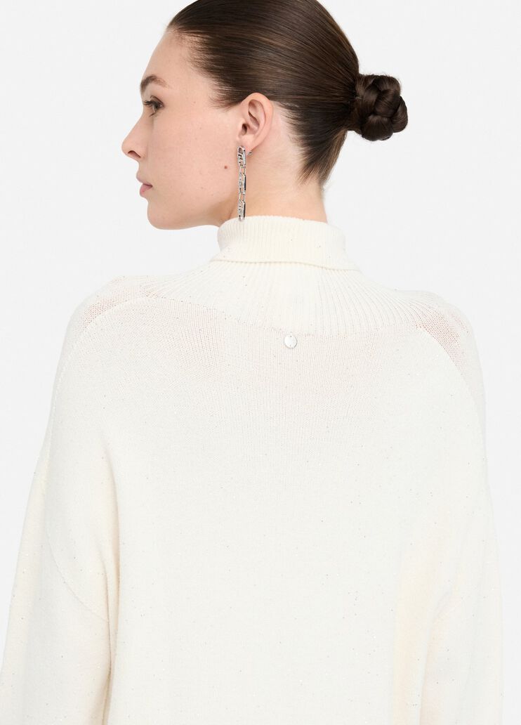 Knit dress with micro-sequins white wool Liu Jo - large image number 4 Knit dress with micro-sequins white wool Liu Jo - large image number 4