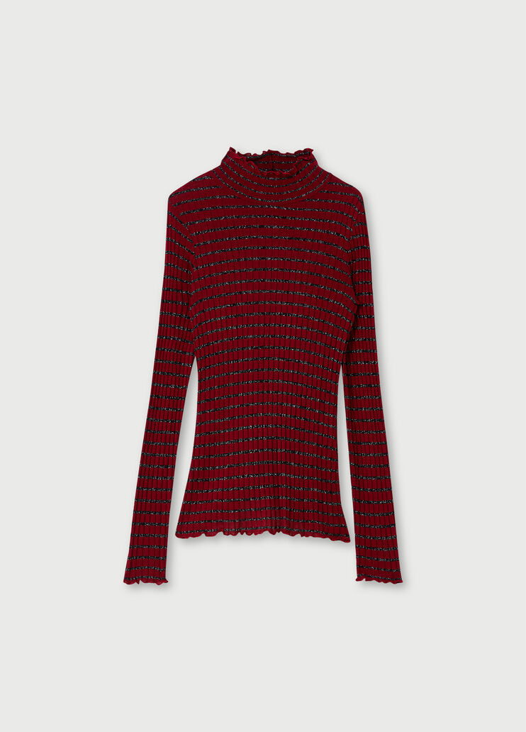 Striped turtleneck jumper Red Liu Jo - large image number 4