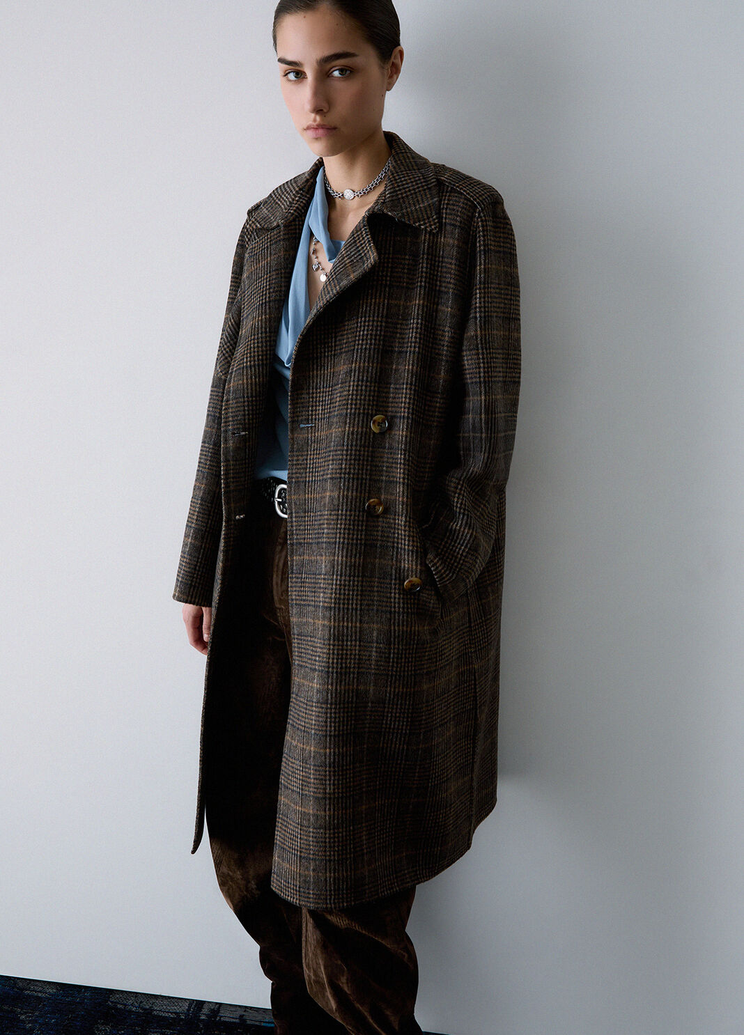 Long wool coat check Liu Jo - large image number 2