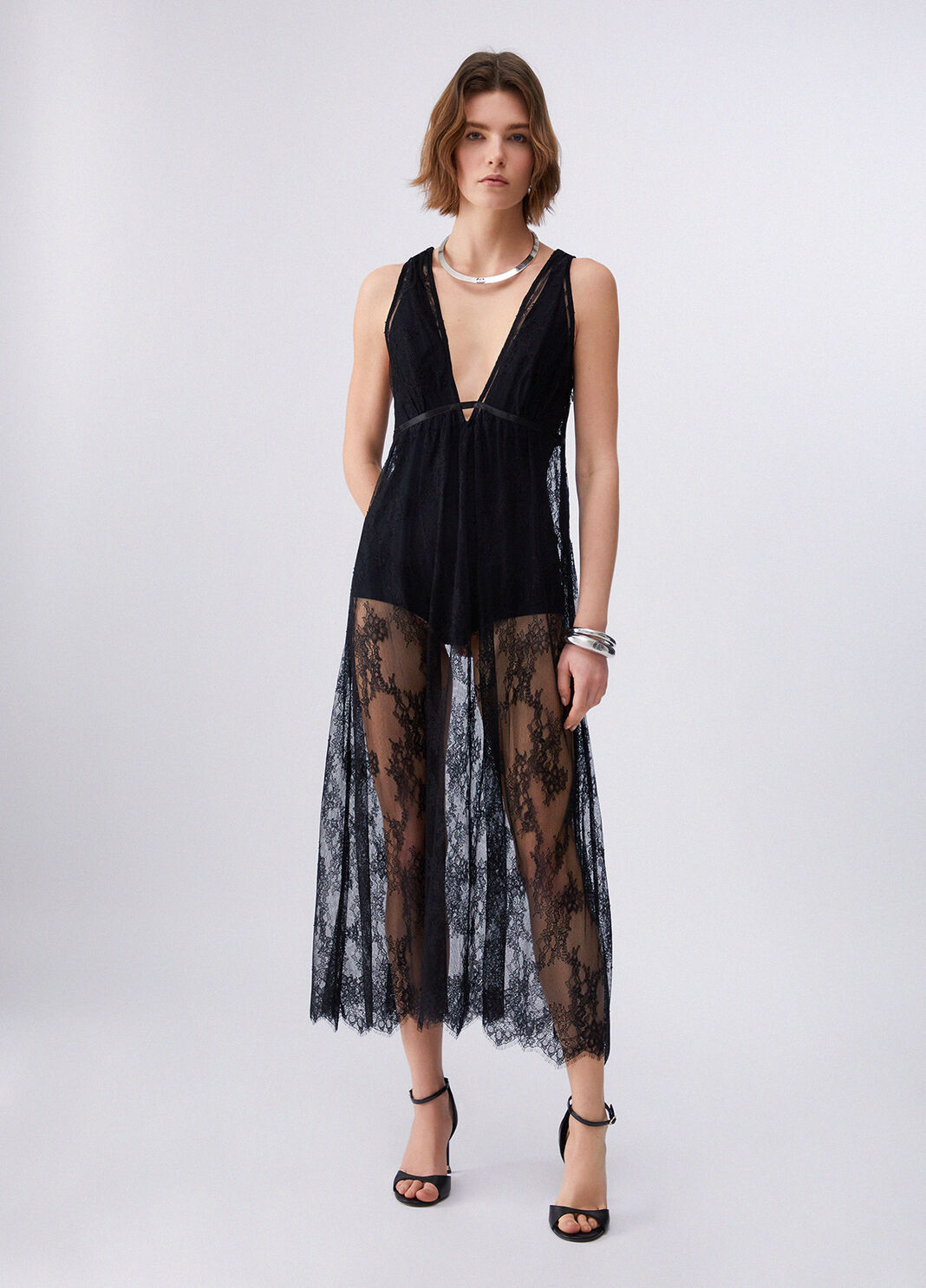 Kleid aus Chantilly-Spitze schwarz Liu Jo - large image number 0