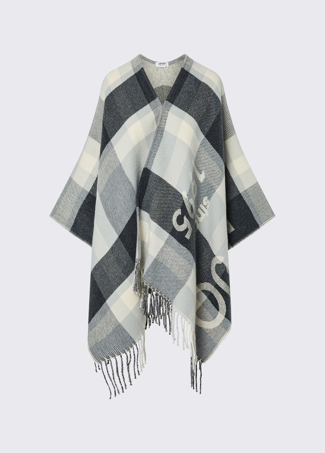 Poncho kariert Jacquard Anthrazit Liu Jo - large image number 6