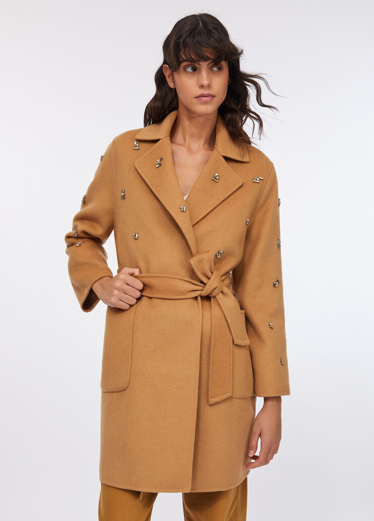 Cappotto in lana con ricami gioiello sabbia Liu Jo - medium Cappotto in lana con ricami gioiello sabbia Liu Jo - medium