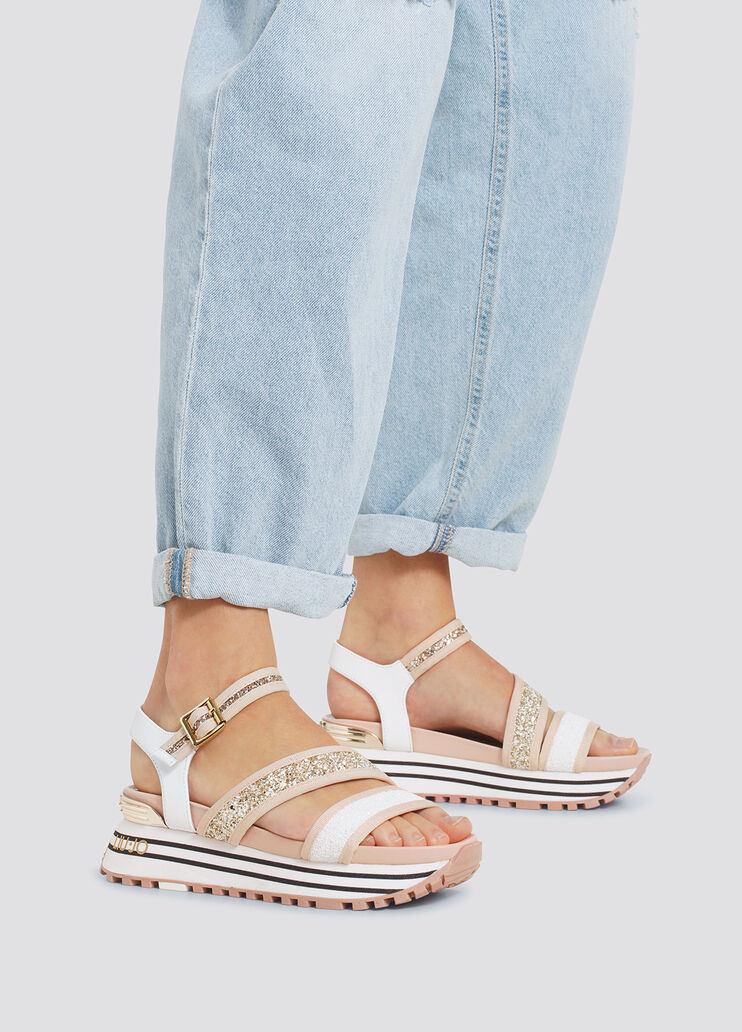 Platform sandals with glitter white/gold/silver Liu Jo - large image number 3