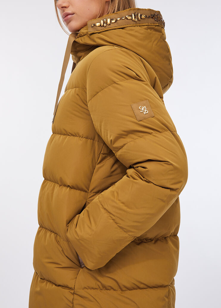 Down jacket with bejewelled embroidery cumin Liu Jo - large image number 3 Down jacket with bejewelled embroidery cumin Liu Jo - large image number 3