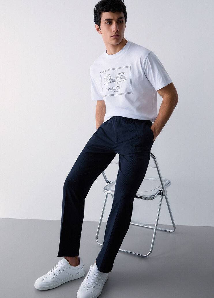 Seersucker trousers  dark blue Liu Jo - medium