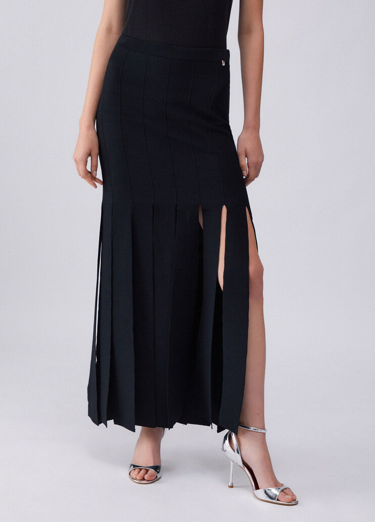 Knit skirt with fringing black Liu Jo - large image number 0