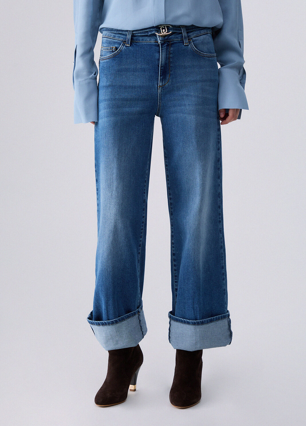 High-waisted flare jeans blue denim Liu Jo - large image number 0