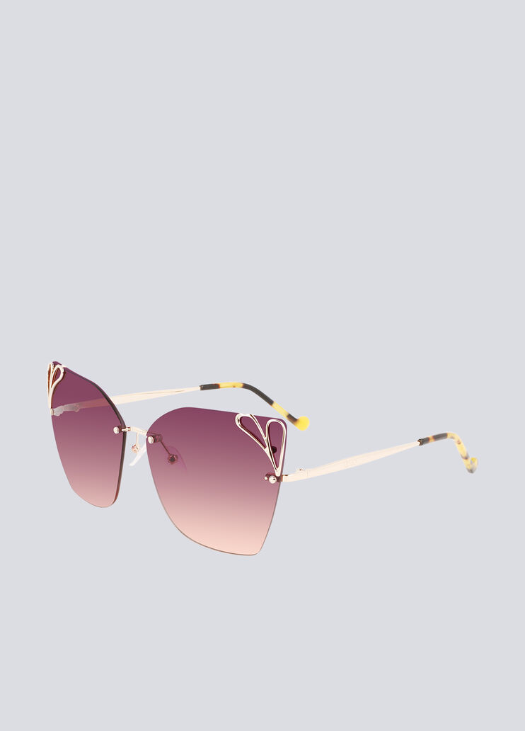 Butterfly sunglasses light gold coloured frame/purple lenses Liu Jo - large image number 1 Butterfly sunglasses light gold coloured frame/purple lenses Liu Jo - large image number 1