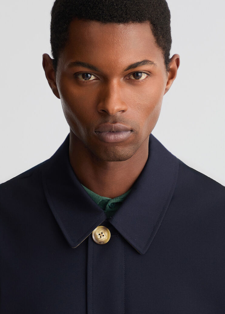 Men’s blue trench coat dark blue Liu Jo - large image number 4 Men’s blue trench coat dark blue Liu Jo - large image number 4