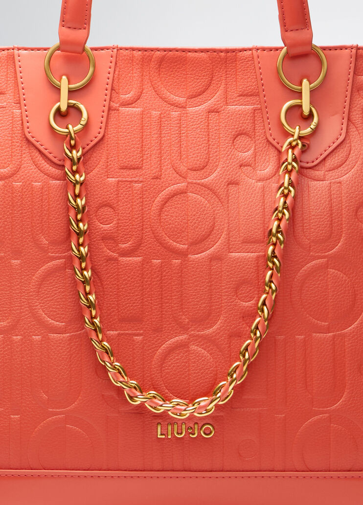 Mittelgro&szlig;e Tote Bag mit Zierkette orange Liu Jo - medium