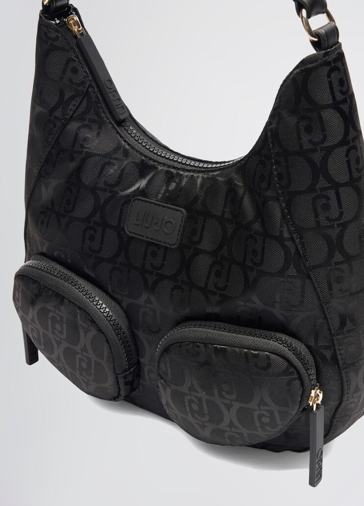 Nylon jacquard bag black Liu Jo - large image number 5 Nylon jacquard bag black Liu Jo - large image number 5