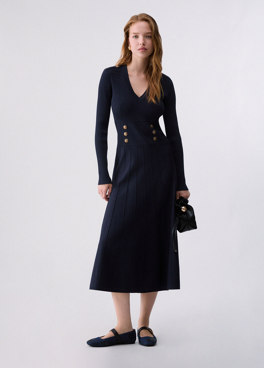 Midikleid aus Strick Dunkelblau Liu Jo - large image number 5