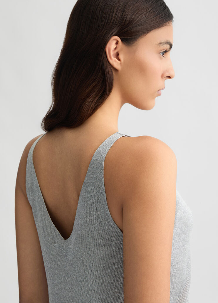 Lurex® knit top silver tone Liu Jo - large image number 3 Lurex® knit top silver tone Liu Jo - large image number 3