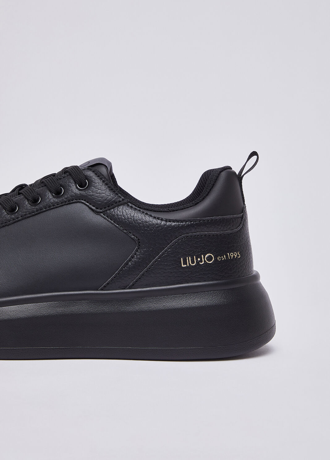 Sneakers &agrave; plateforme en cuir noir Liu Jo - large image number 6