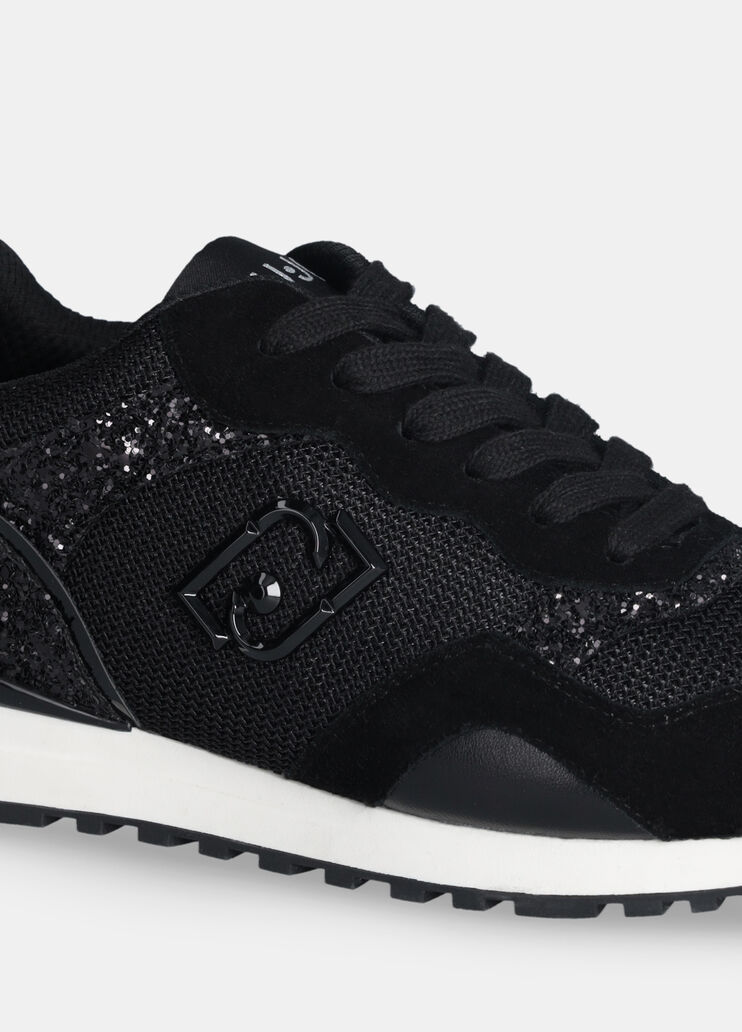 Glitter and mesh sneakers black Liu Jo - large image number 5 Glitter and mesh sneakers black Liu Jo - large image number 5