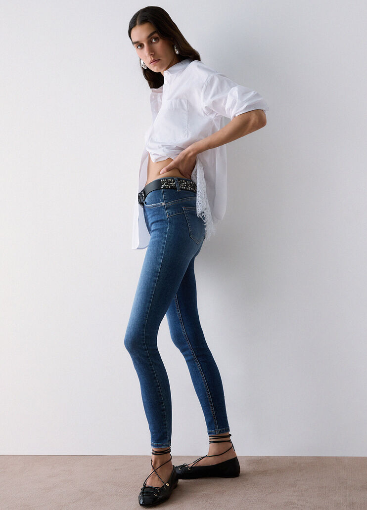 Jean skinny taille haute denim bleu fonc&eacute; Liu Jo - medium
