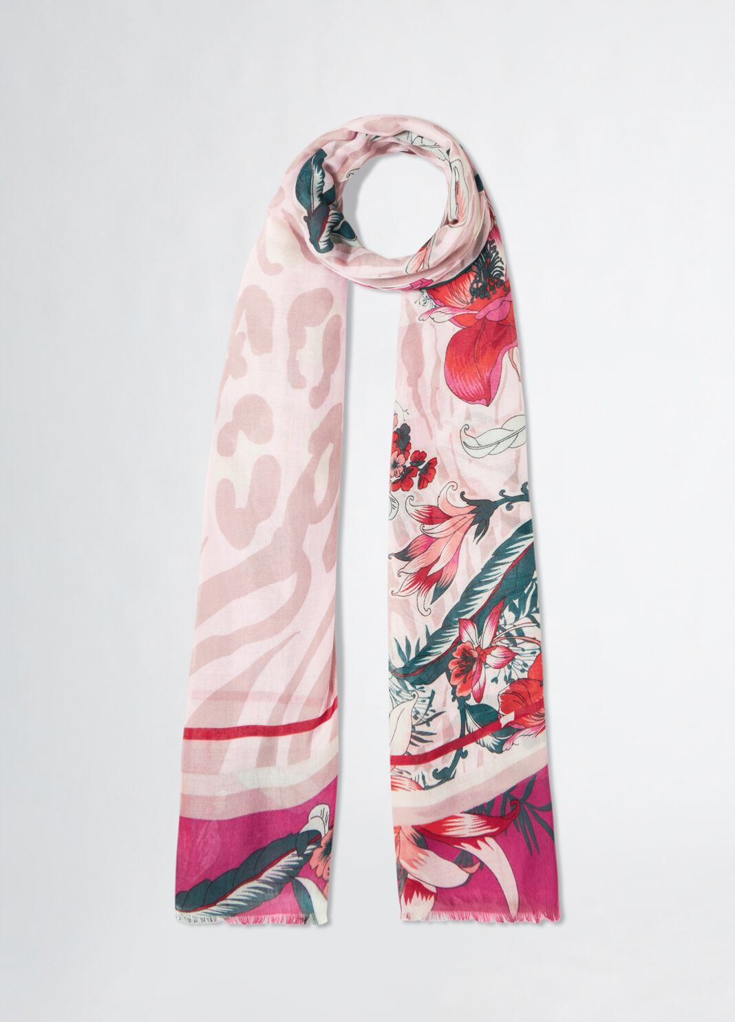 Scarf with floral print sangria Liu Jo - large image number 1