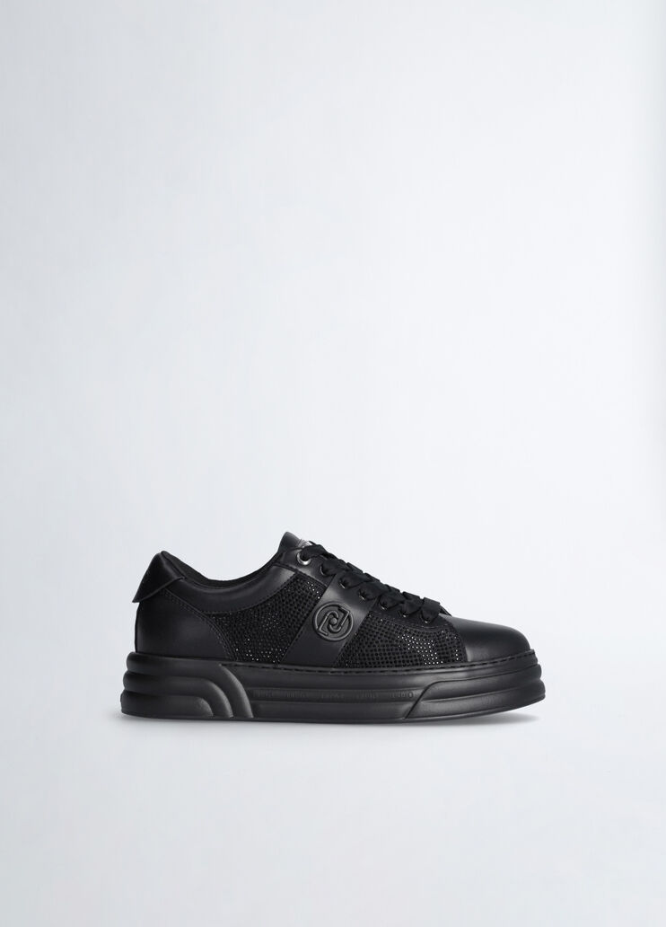 Liu Jo: Sneakers noires à paillettes - Chauss'Family