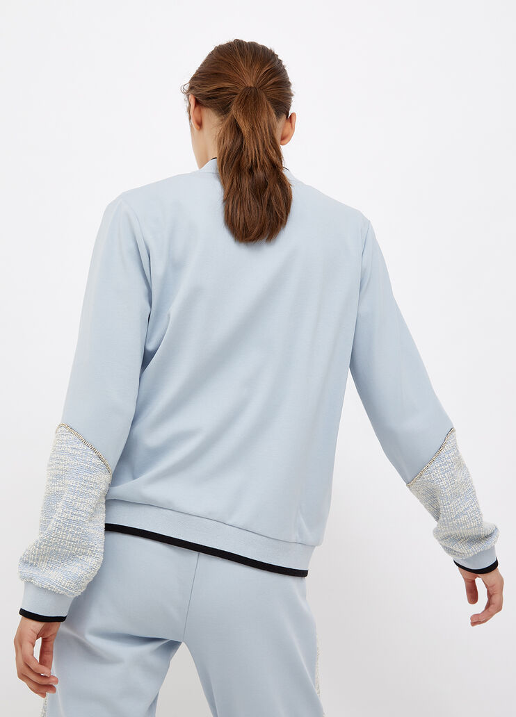 Felpa con dettagli jacquard azzurro Liu Jo - large image number 1