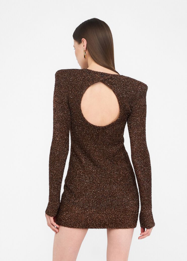 Knit dress with shoulder pads rust Liu Jo - large image number 1 Knit dress with shoulder pads rust Liu Jo - large image number 1