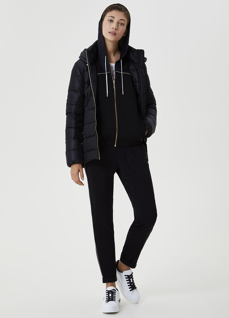 Slim fit quilted down jacket with hood Black Liu Jo - large image number 3