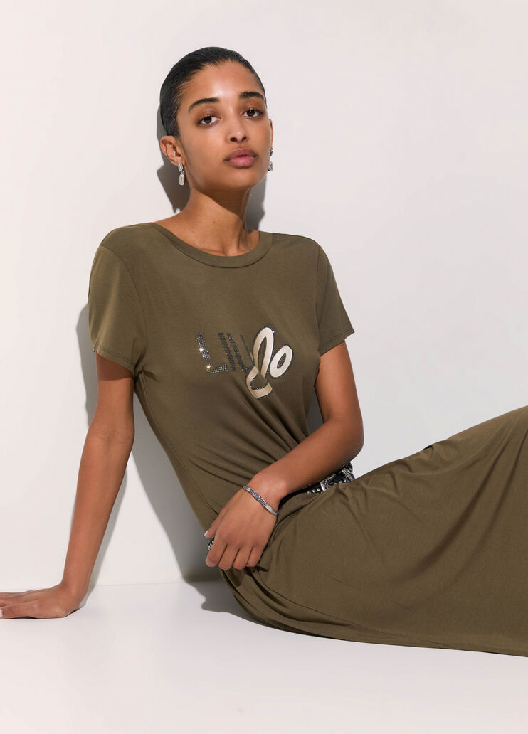 Long jersey dress khaki green Liu Jo - medium