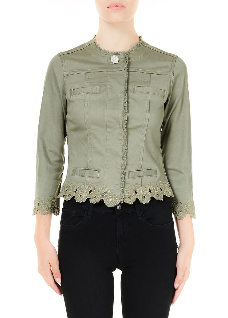 Jacket with gemstones Sage with embroidery Liu Jo - large image number 0 Jacket with gemstones Sage with embroidery Liu Jo - large image number 0