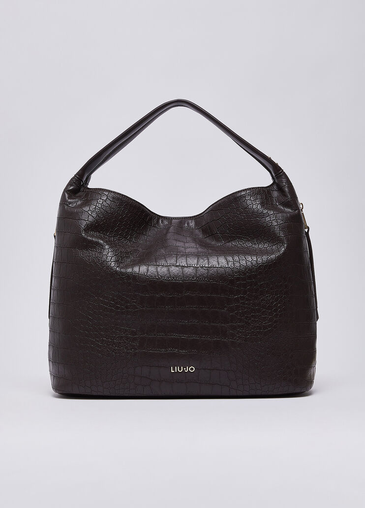 Large tote bag effect cocco dark brown Liu Jo - medium