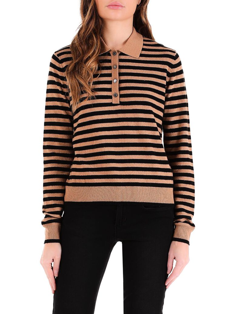 Streifenpullover Tabak/Schwarz Liu Jo - large image number 0