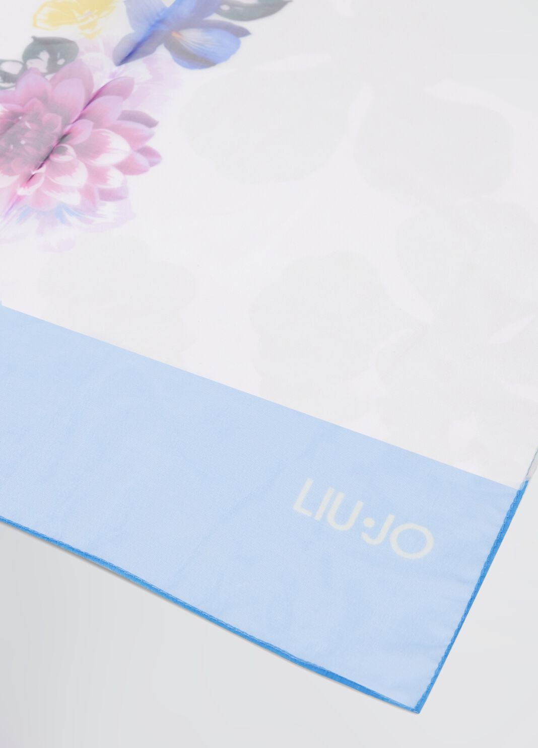 Floral shawl with logo blue Liu Jo - large image number 0