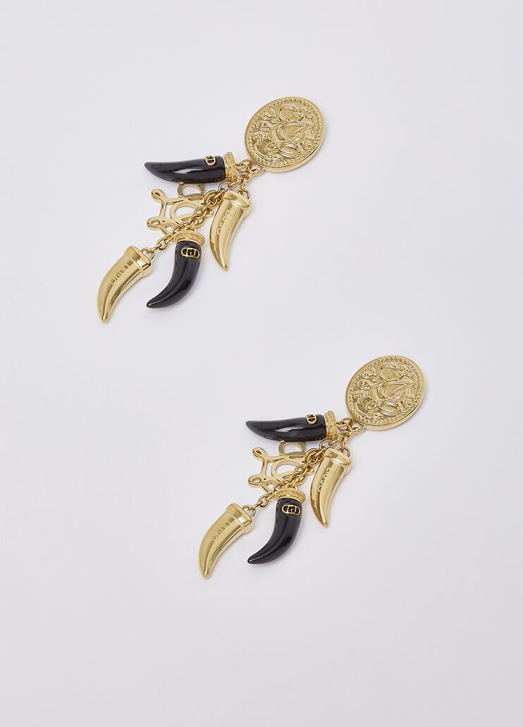 Earrings pendant with charms horn black Liu Jo - medium