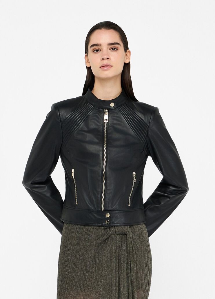 Bikerjacke aus Leder Schwarz Liu Jo - medium Bikerjacke aus Leder Schwarz Liu Jo - medium