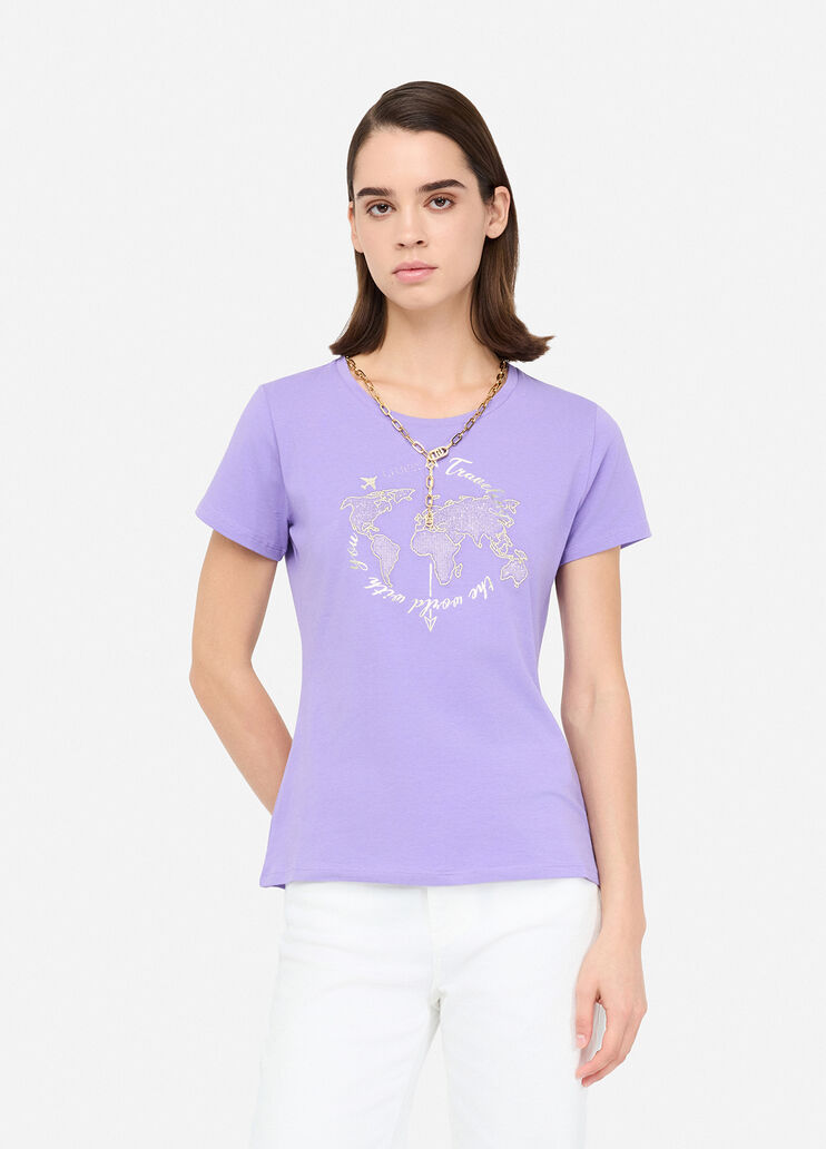T-Shirt mit Print in Metallic-Optik Glyzinie Liu Jo - medium T-Shirt mit Print in Metallic-Optik Glyzinie Liu Jo - medium