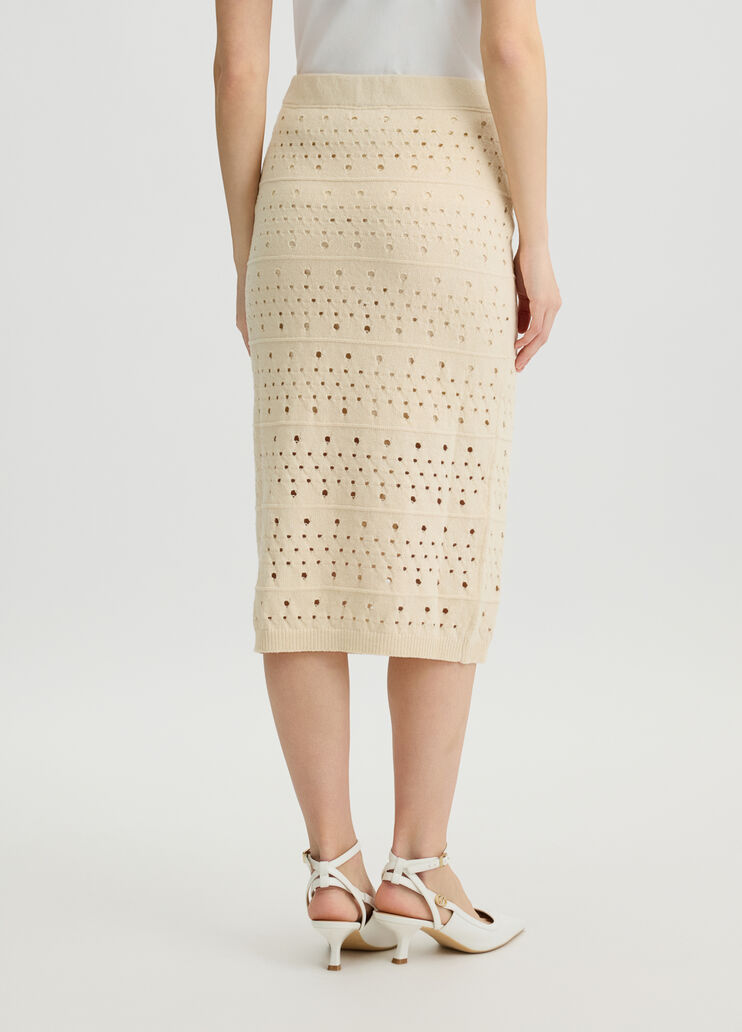 Knit midiskirt vanilla colour Liu Jo - large image number 1 Knit midiskirt vanilla colour Liu Jo - large image number 1