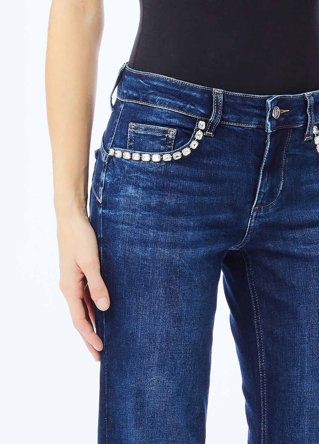 Slim-Jeans mit Rissen Dunkles Denimblau Liu Jo - large image number 2
