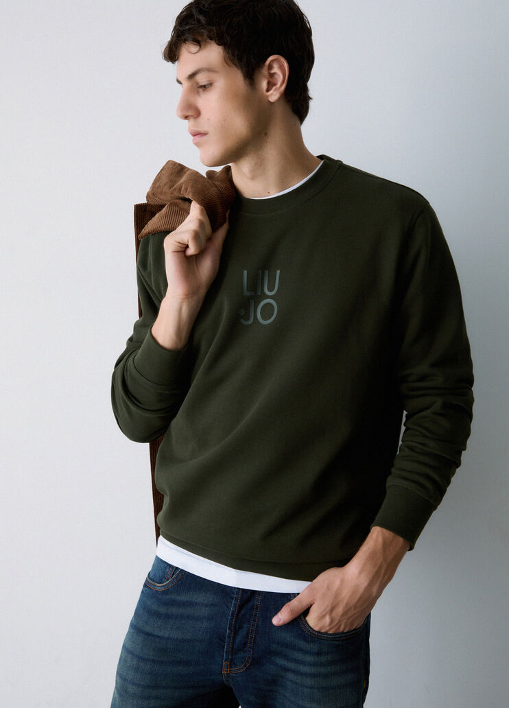 Sweatshirt with Logo moss green Liu Jo - medium