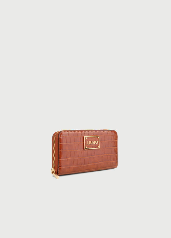 Large crocodile effect wallet Scorched earth Liu Jo - large image number 1
