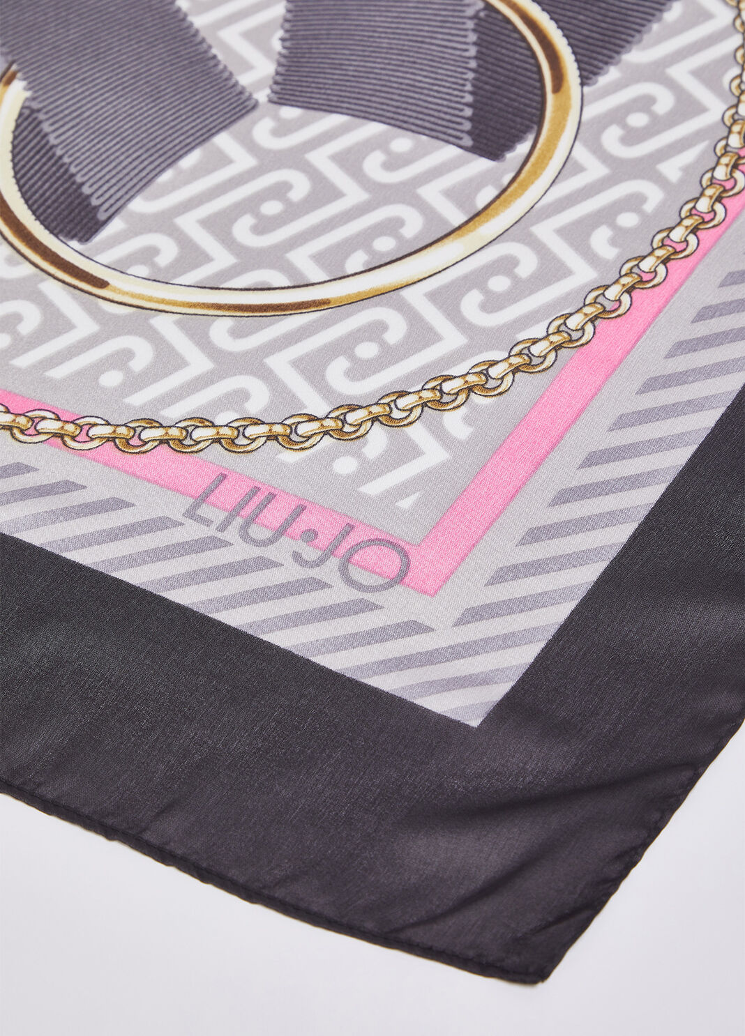 Платок с мотивом лент черный Liu Jo - large image number 3