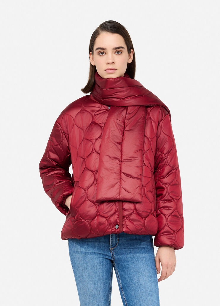 Quilted jacket with scarf iridescent red Liu Jo - medium Quilted jacket with scarf iridescent red Liu Jo - medium