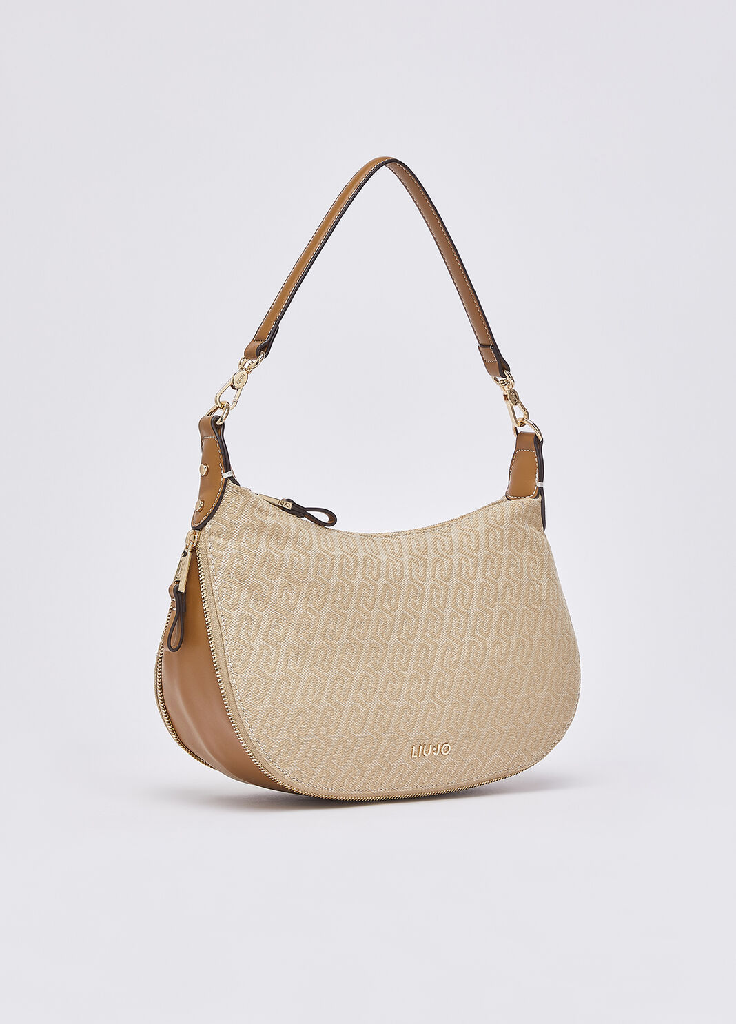 Mittelgro&szlig;e Schultertasche aus Jacquard Beige Liu Jo - large image number 2