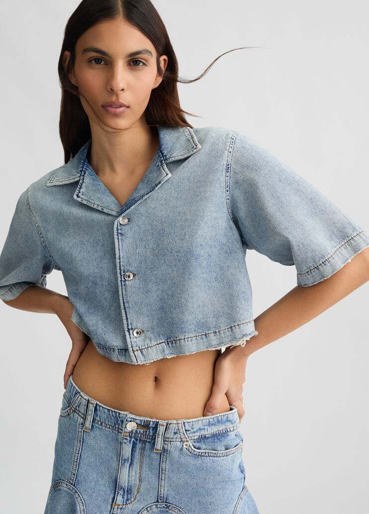 Cropped denim shirt Blue denim Liu Jo - medium Cropped denim shirt Blue denim Liu Jo - medium